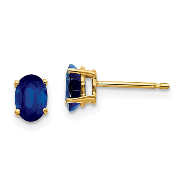 14K Gold Sapphire Stud Earrings - Style GR1-1020715