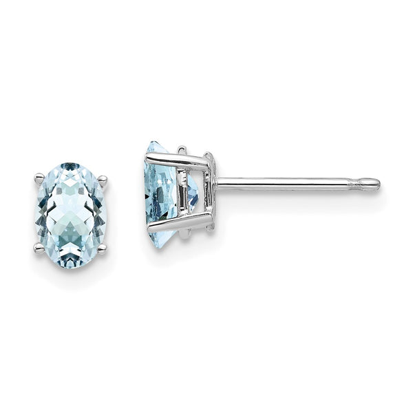 14K White Gold Aquamarine Drop Earrings - Style GR1-1020723