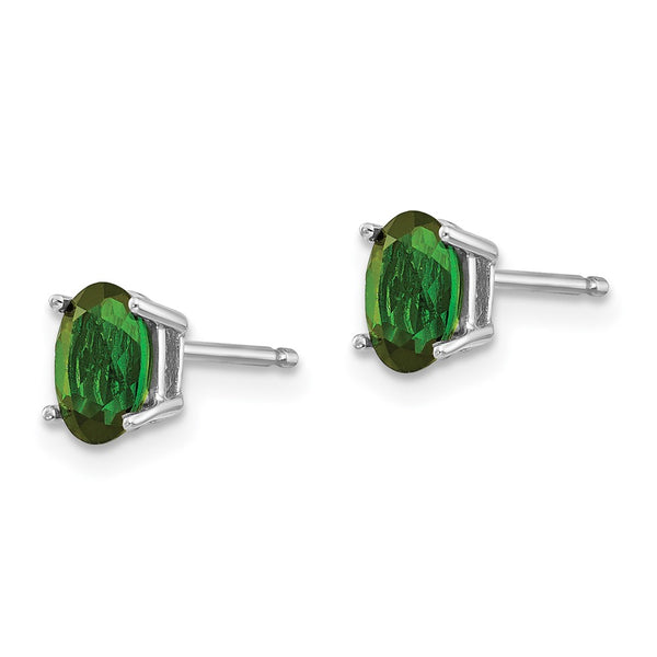 14K White Gold Green Tourmaline Drop Earrings - Style GR1-1020735