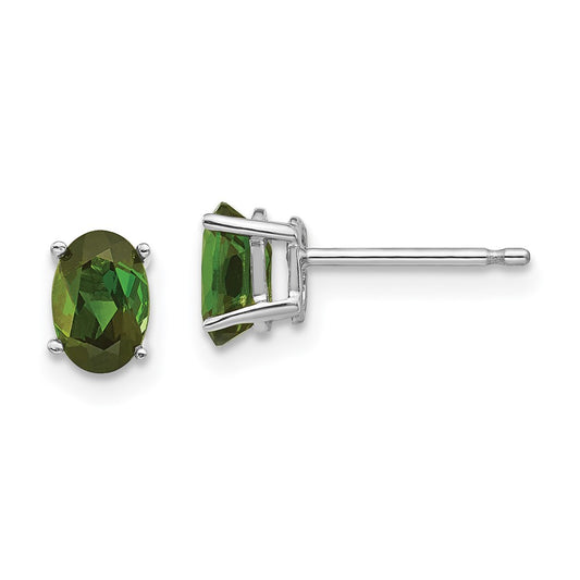 High-Quality 14K White Gold Green Tourmaline Drop Earrings - Stylish Luxury