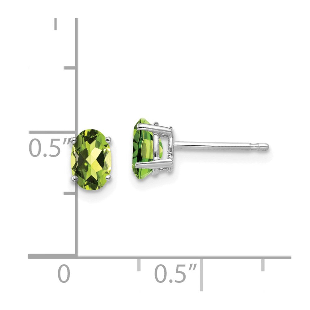 Shop Stylish 14K White Gold Oval Peridot Earrings - 6x4mm, Affordable Luxury
