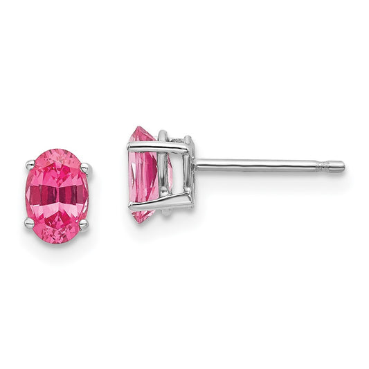Buy 14K White Gold Earrings with Pink Spinel - Stylish & Affordable Luxury