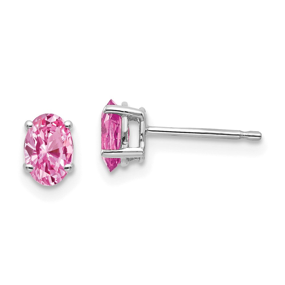 High-Quality 14K White Gold Earrings with Pink Sapphires | Stylish Luxury