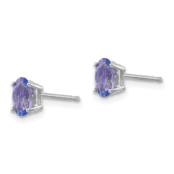 14K White Gold Tanzanite Stud Earrings - Style GR1-1020751