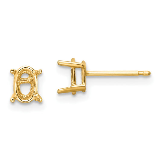 Buy Affordable 14K Gold Oval Earring Settings - 6x4mm Luxury Design