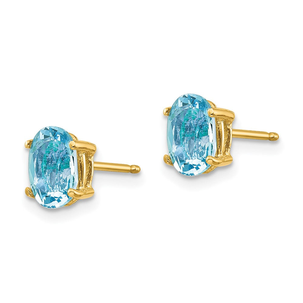 Buy Exclusive 14K Gold Aquamarine Stud Earrings - Stylish 1.25 Carats, Affordable Price
