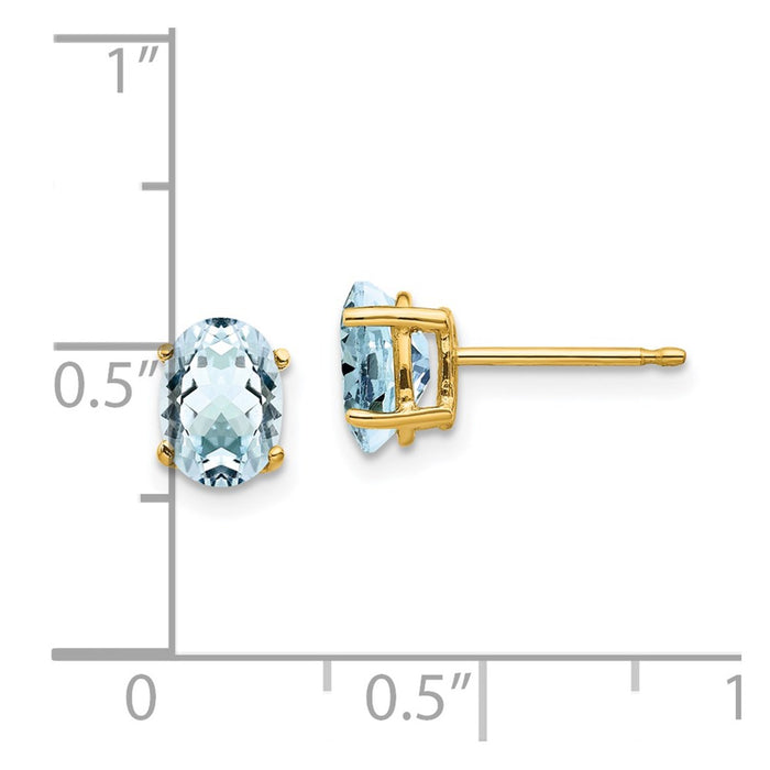 Buy Exclusive 14K Gold Aquamarine Stud Earrings - Stylish 1.25 Carats, Affordable Price-4