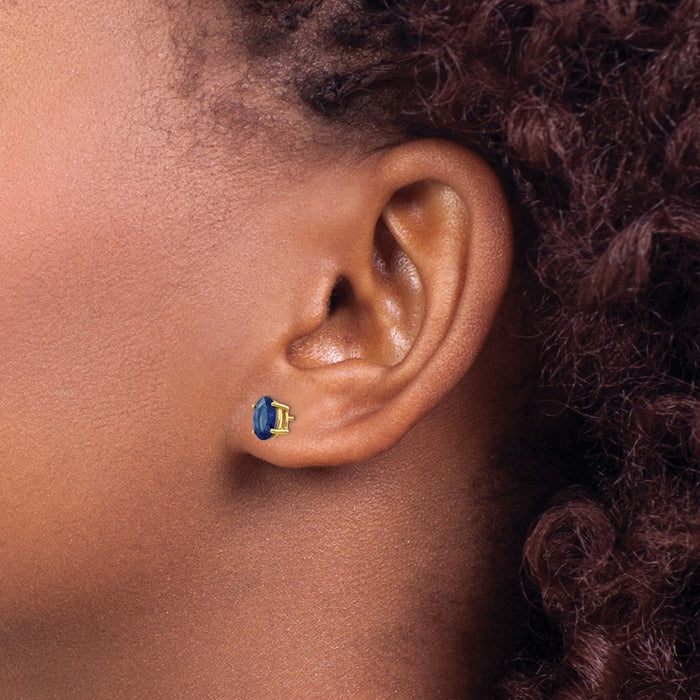 Buy Exclusive 14K Gold Sapphire Stud Earrings - Stylish & Affordable Luxury-3