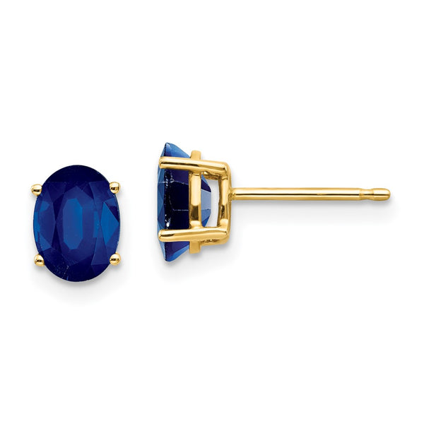 14K Gold Sapphire Stud Earrings - Style GR1-1020775