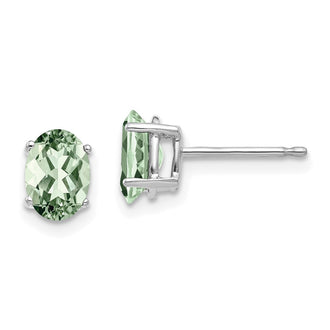 Shop Stylish 14K Gold Oval Green Quartz Earrings - 7x5mm, Affordable Luxury