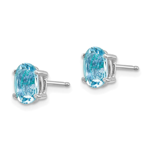 14K White Gold Aquamarine Drop Earrings, 2.5"