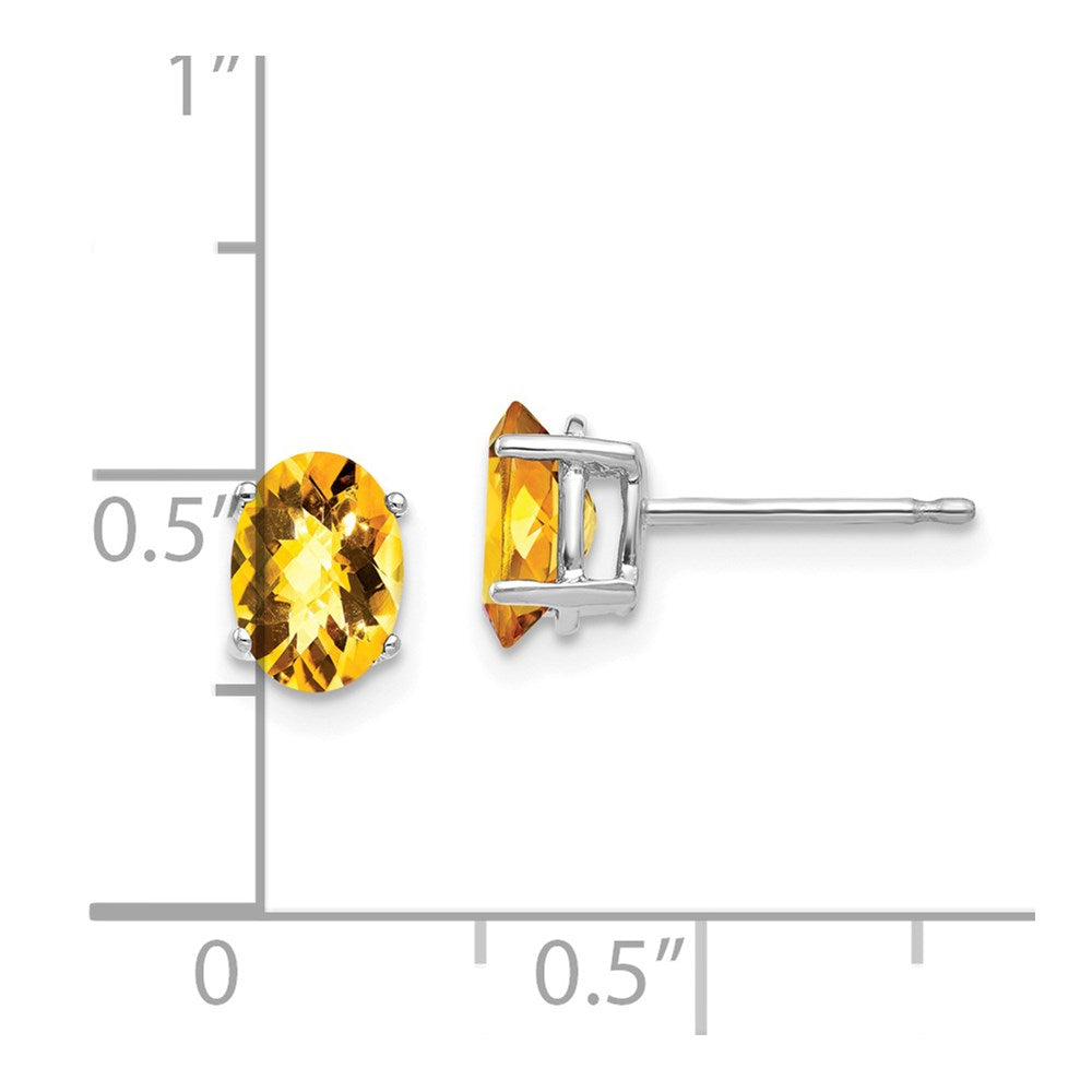 Buy Stylish 14K White Gold Oval Citrine Earrings - 7x5mm, Luxury Value