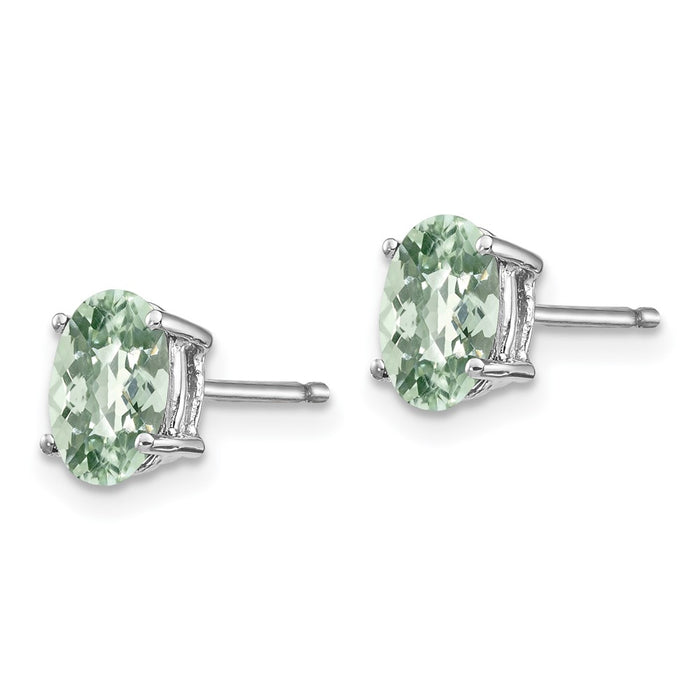 Buy Stylish 14K Gold Green Quartz Earrings - 7x5mm Oval, Luxury Design-2