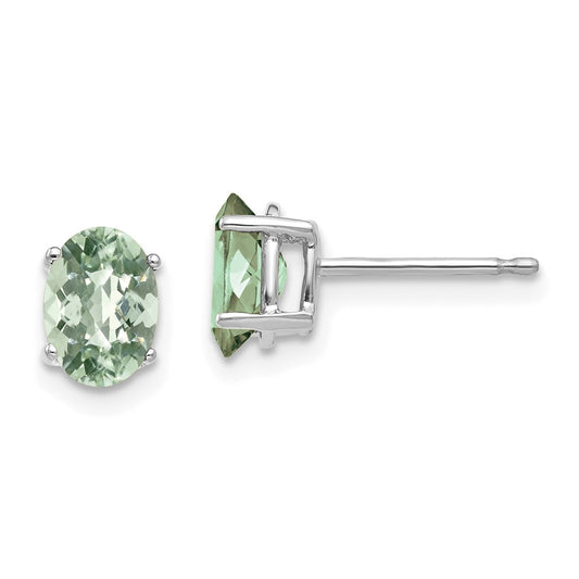Buy Stylish 14K Gold Green Quartz Earrings - 7x5mm Oval, Luxury Design