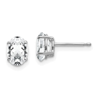 Shop 14K White Gold Oval Stud Earrings, Stylish Cubic Zirconia, Affordable Luxury