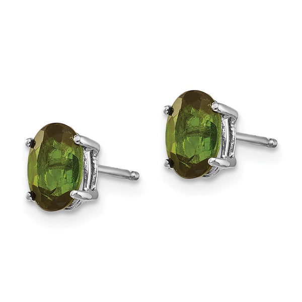 14K White Gold Green Tourmaline Drop Earrings - Style GR1-1020807