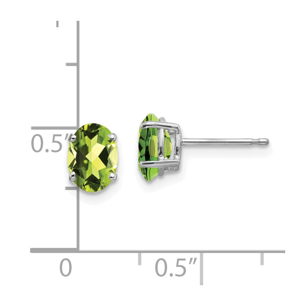 Exclusive 14K White Gold Oval Peridot Earrings 7x5mm - Stylish Value Deal!