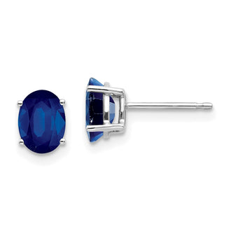 Exclusive 14K White Gold Sapphire Stud Earrings - Stylish Luxury Jewelry