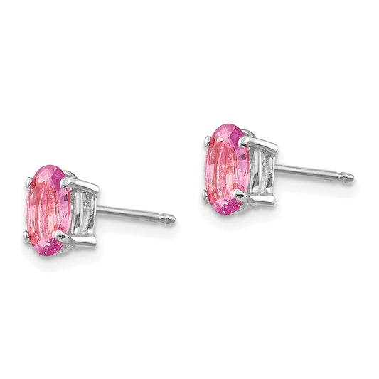 Buy Stylish 14K White Gold Earrings with Pink Sapphires - Affordable Luxury!