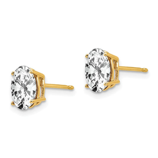 Buy 14K Gold Oval CZ Stud Earrings 8x6mm - Stylish and Affordable Value!