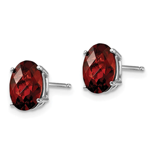 Shop Exclusive 14K White Gold Oval Garnet Earrings - 8x6mm, Stylish Value