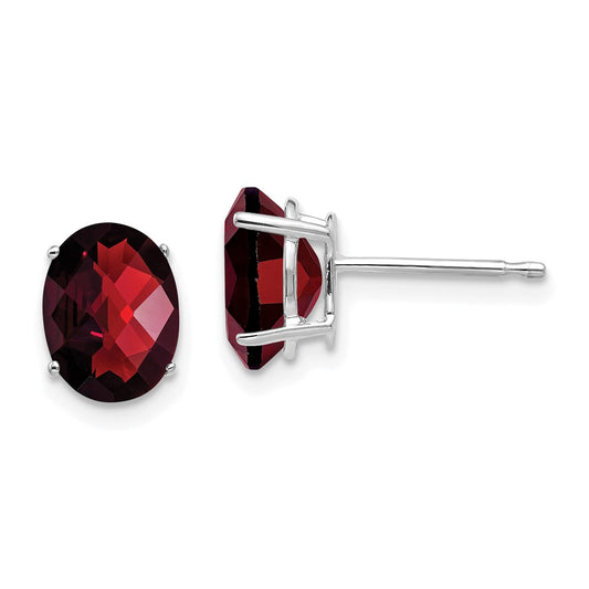 Shop Exclusive 14K White Gold Oval Garnet Earrings - 8x6mm, Stylish Value