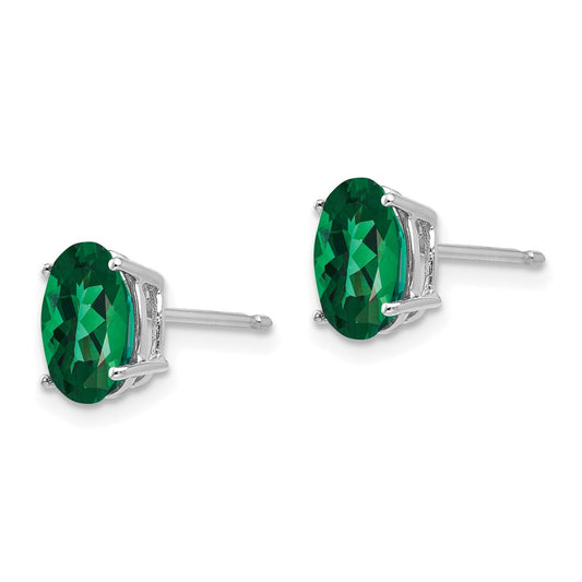 Buy Exclusive 14K White Gold Oval St. Helens Earrings with 8x6mm Gemstone