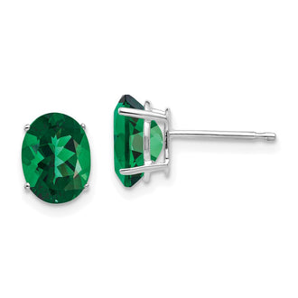 Buy Exclusive 14K White Gold Oval St. Helens Earrings with 8x6mm Gemstone