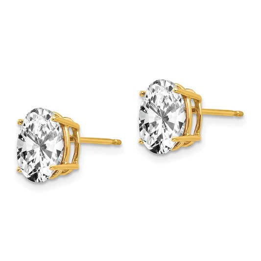 Shop Stylish 14K Gold 9x7mm Oval CZ Stud Earrings - Luxury & Value!