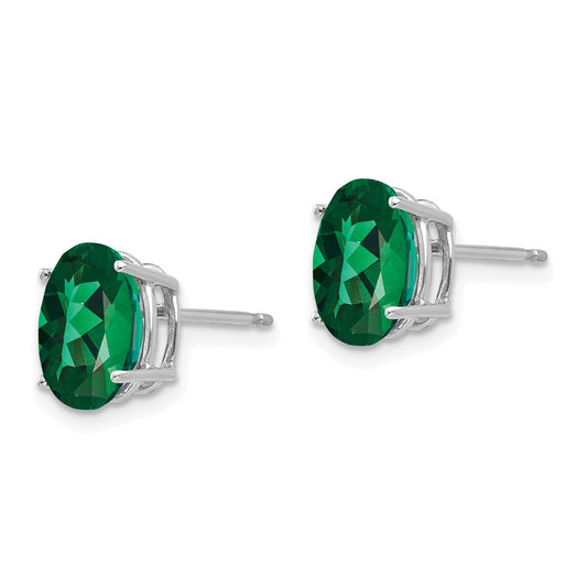 Exclusive 14K White Gold Oval Stud Earrings - Stylish Design Inspired by Mount St. Helens