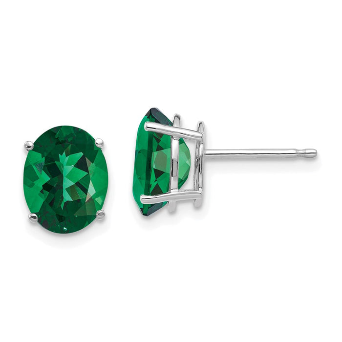 Exclusive 14K White Gold Oval Stud Earrings - Stylish Design Inspired by Mount St. Helens-1
