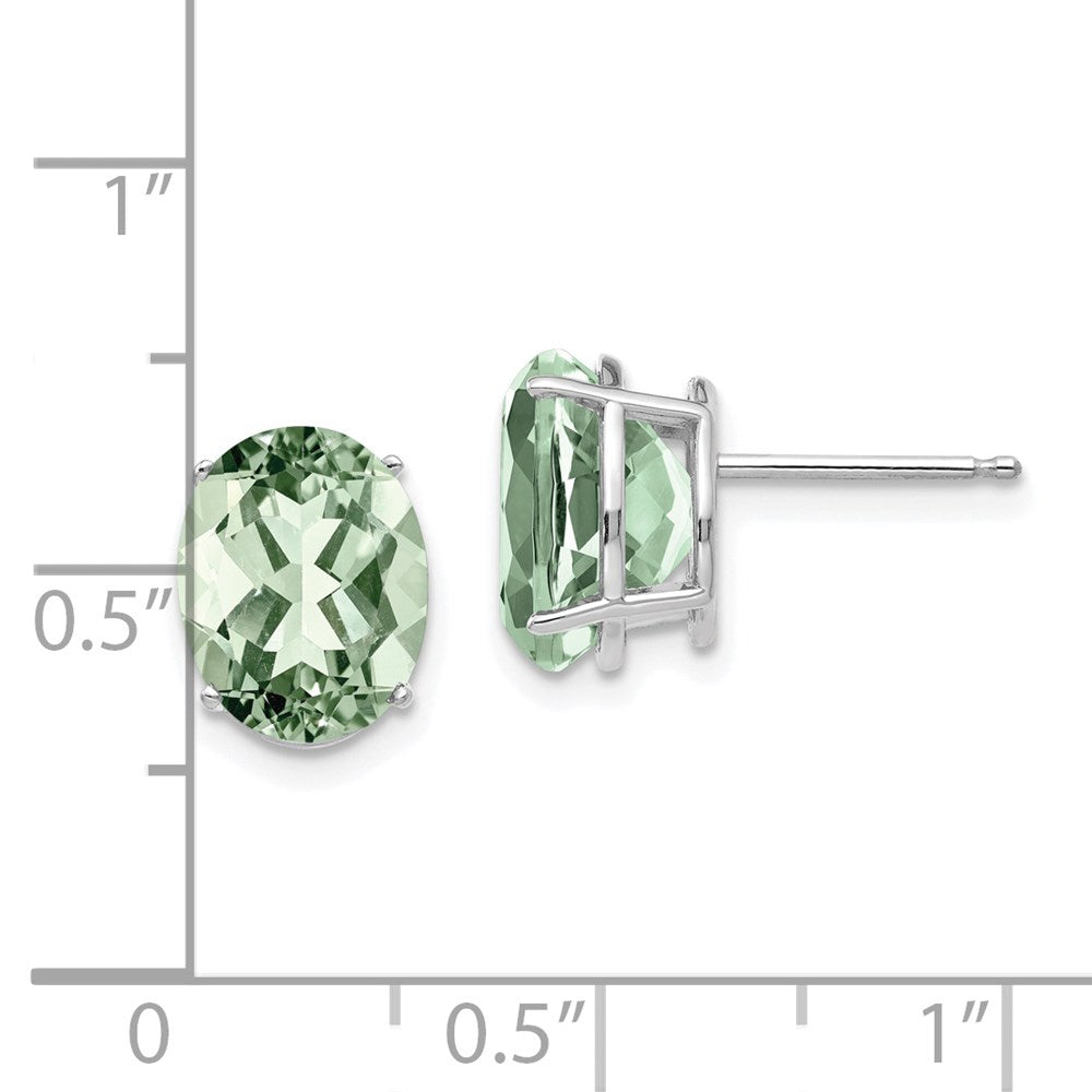 High-Quality 14K Gold 10x8mm Oval Green Quartz Earrings | Stylish Value Offer