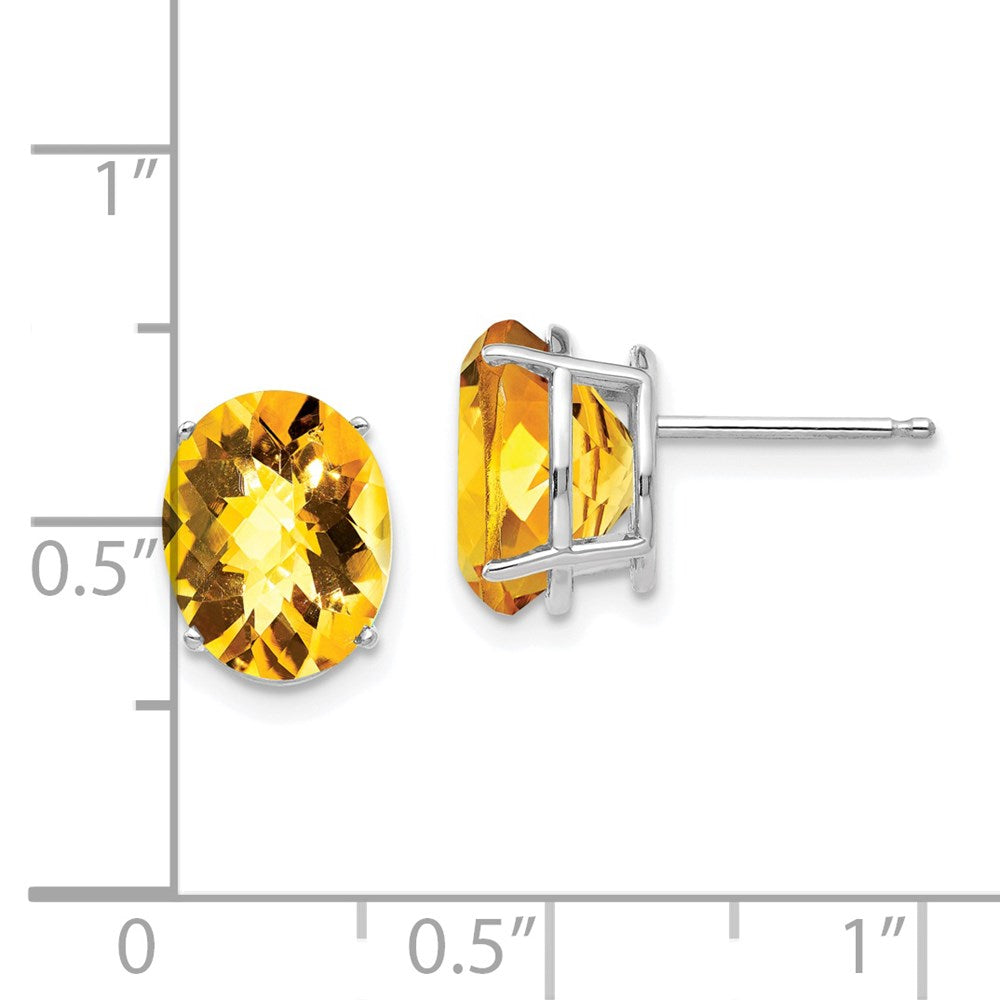 Buy Stylish 14K White Gold Oval Citrine Earrings - 10x8mm, Luxury Value!