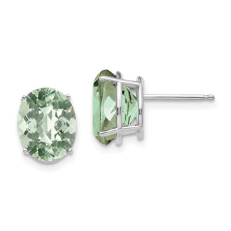 Shop Stylish 14K Gold Green Quartz Earrings - 10x8mm Oval Checker-Cut Value