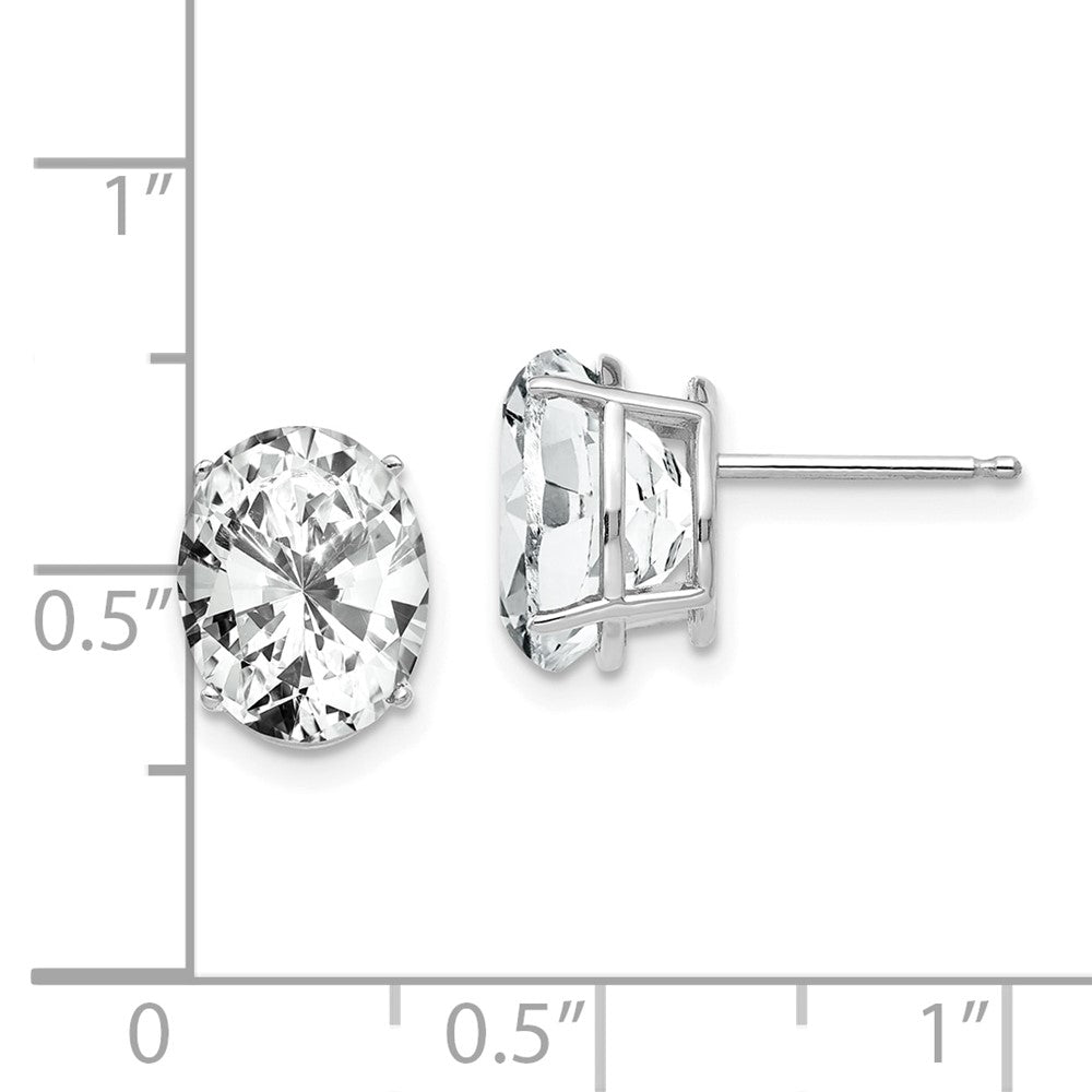 Shop Stylish 14K White Gold Oval Cubic Zirconia Earrings - 10x8mm Value!