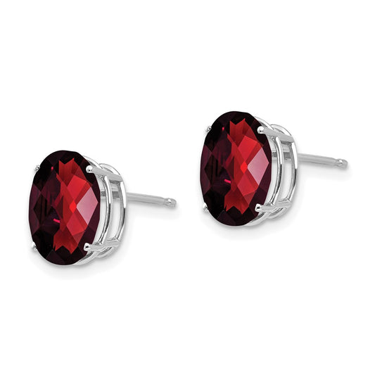 Shop Exclusive 14K White Gold Garnet Earrings - 10x8mm, Stylish Luxury!
