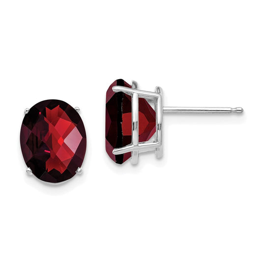 Shop Exclusive 14K White Gold Garnet Earrings - 10x8mm, Stylish Luxury!