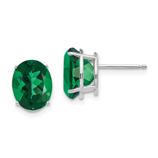 Buy Stylish 14K White Gold Oval Stud Earrings - Inspired by Mount St. Helens