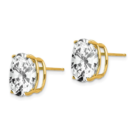 Shop Exclusive 14K Gold 12x10mm Oval Cubic Zirconia Earrings - Stylish Value