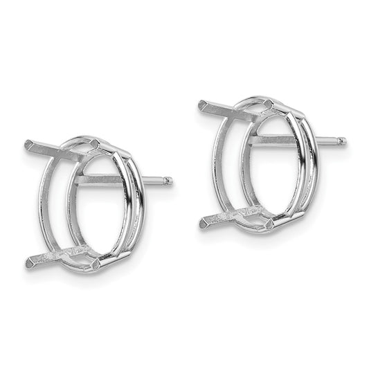 Buy 14K White Gold Oval Earring Mountings 12x10mm - Stylish Value Option!
