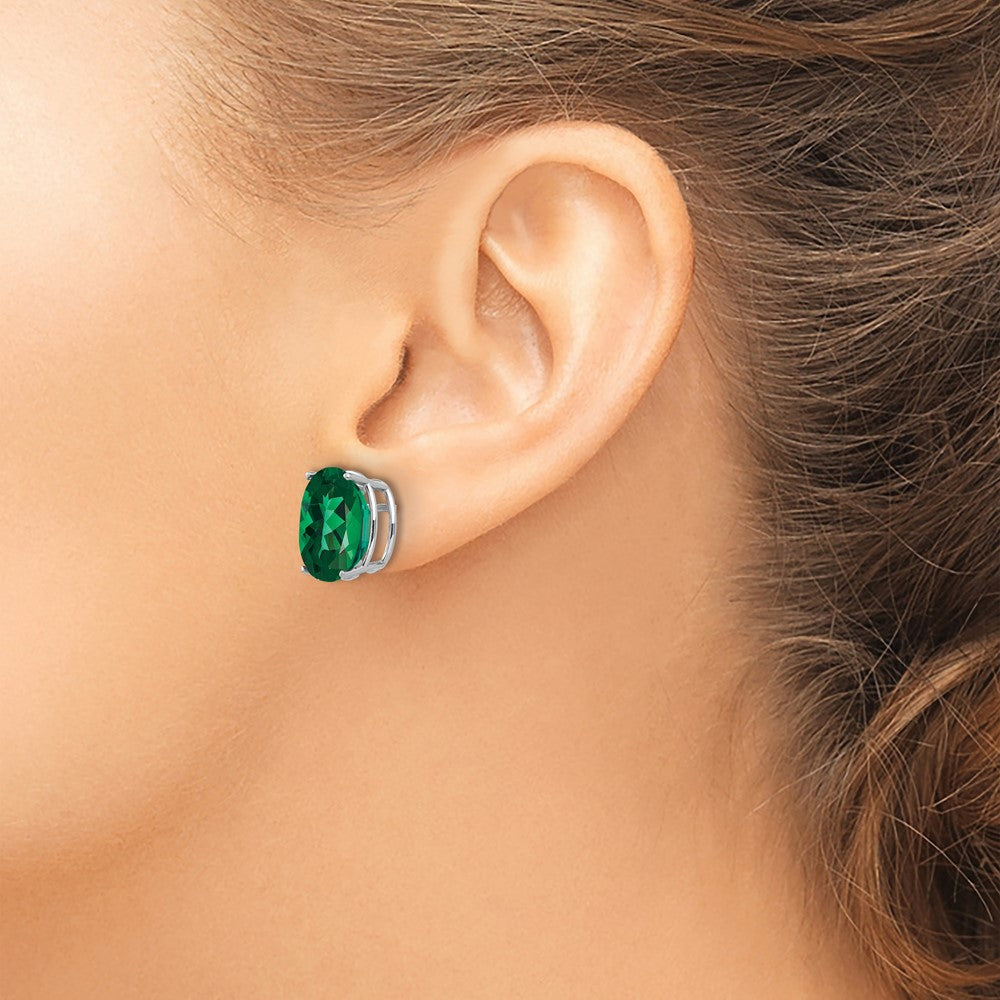 Buy Exclusive 14K White Gold Oval Stud Earrings - Stylish Design Inspired by Mount St. Helens