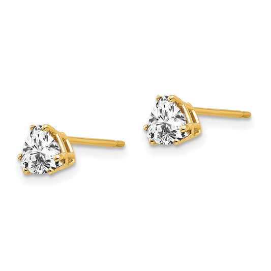 Buy Exclusive 14K Gold 5mm Trillion Cut CZ Earrings - Affordable Luxury!