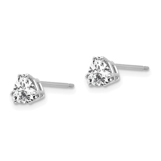 Buy Stylish 14K White Gold Trillion Cut CZ Stud Earrings - Luxury Value!