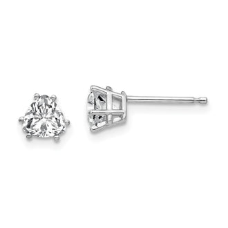 Buy Stylish 14K White Gold Trillion Cut CZ Stud Earrings - Luxury Value!