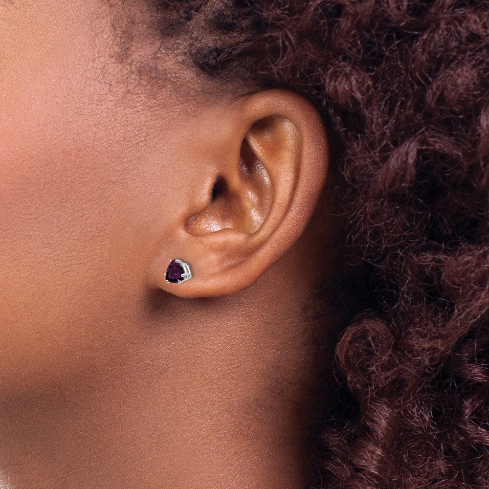 Shop Stylish 14K White Gold Rhodolite Garnet Stud Earrings - .85mm, Luxury Value