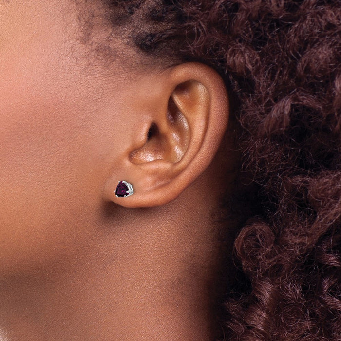 Shop Stylish 14K White Gold Rhodolite Garnet Stud Earrings - .85mm, Luxury Value-3