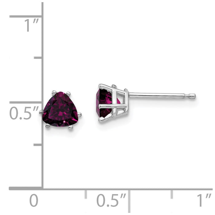 Shop Stylish 14K White Gold Rhodolite Garnet Stud Earrings - .85mm, Luxury Value-4