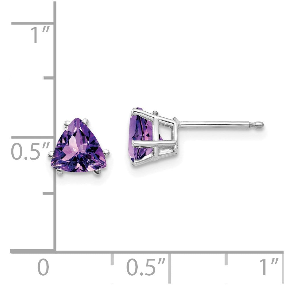 Exclusive 14K White Gold Amethyst Earrings - 6mm, Stylish Luxury Jewelry