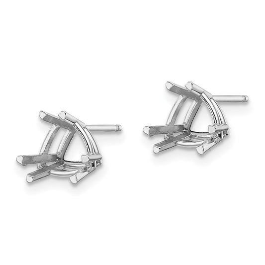 Buy 14K White Gold 7mm Trillion-Shaped Earring Settings - Stylish Value!