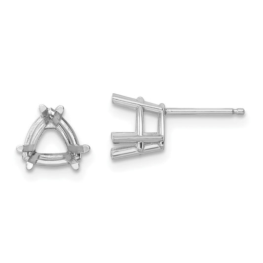 Buy 14K White Gold 7mm Trillion-Shaped Earring Settings - Stylish Value!